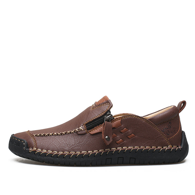 Men's 45+ Daily Walker | Hand-Finished Leather | Zero Bending, Zero Lacing | Wide Toe, Arch Support