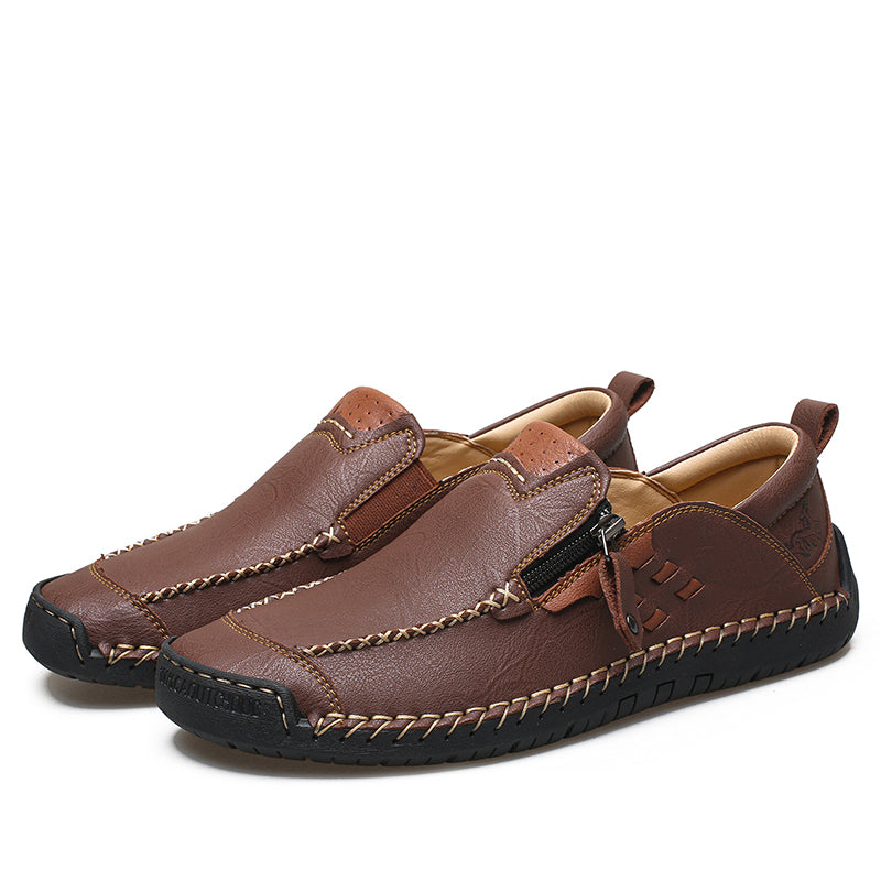 Men's 45+ Daily Walker | Hand-Finished Leather | Zero Bending, Zero Lacing | Wide Toe, Arch Support