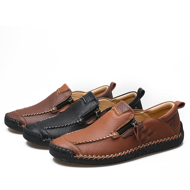 Men's 45+ Daily Walker | Hand-Finished Leather | Zero Bending, Zero Lacing | Wide Toe, Arch Support