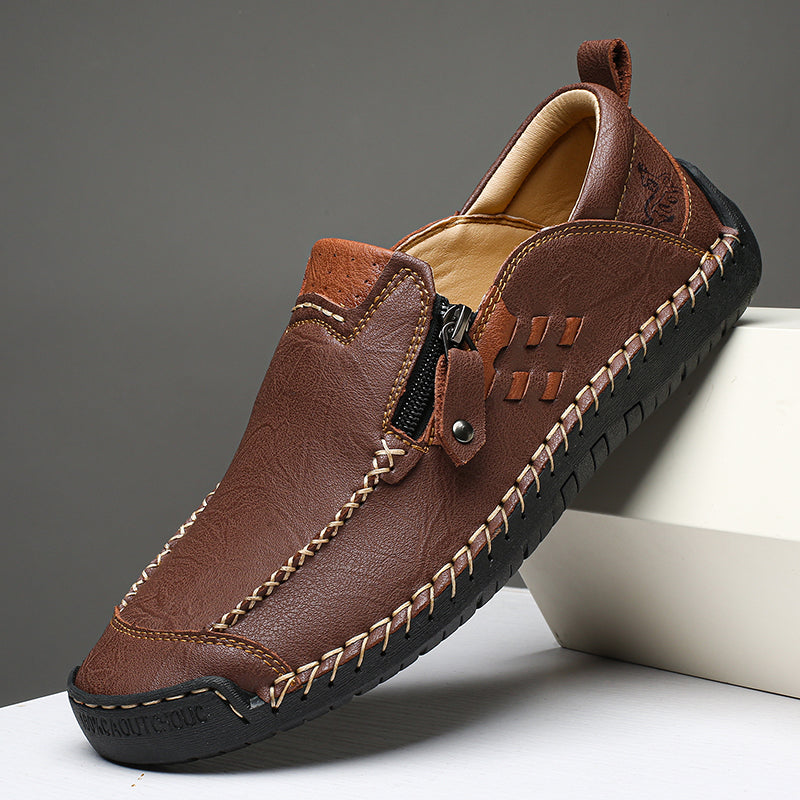 Men's 45+ Daily Walker | Hand-Finished Leather | Zero Bending, Zero Lacing | Wide Toe, Arch Support