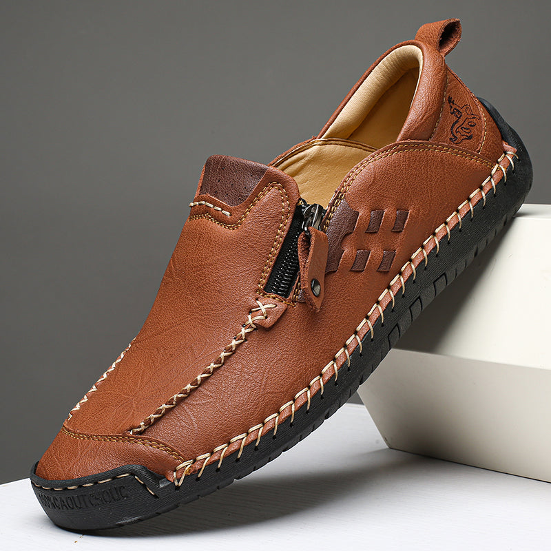 Men's 45+ Daily Walker | Hand-Finished Leather | Zero Bending, Zero Lacing | Wide Toe, Arch Support