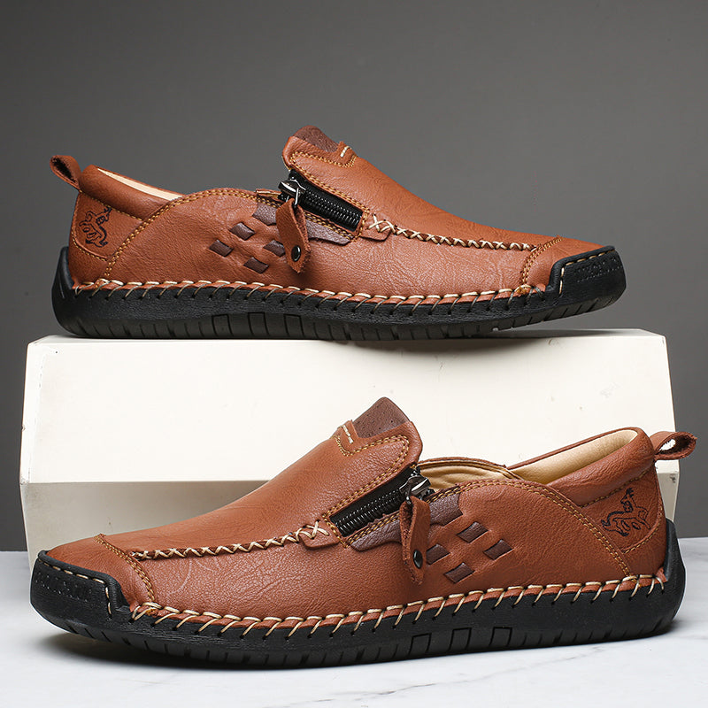Men's 45+ Daily Walker | Hand-Finished Leather | Zero Bending, Zero Lacing | Wide Toe, Arch Support