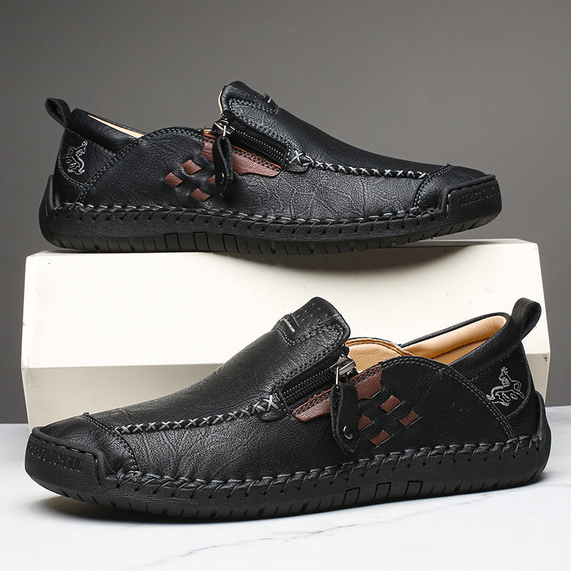 Men's 45+ Daily Walker | Hand-Finished Leather | Zero Bending, Zero Lacing | Wide Toe, Arch Support