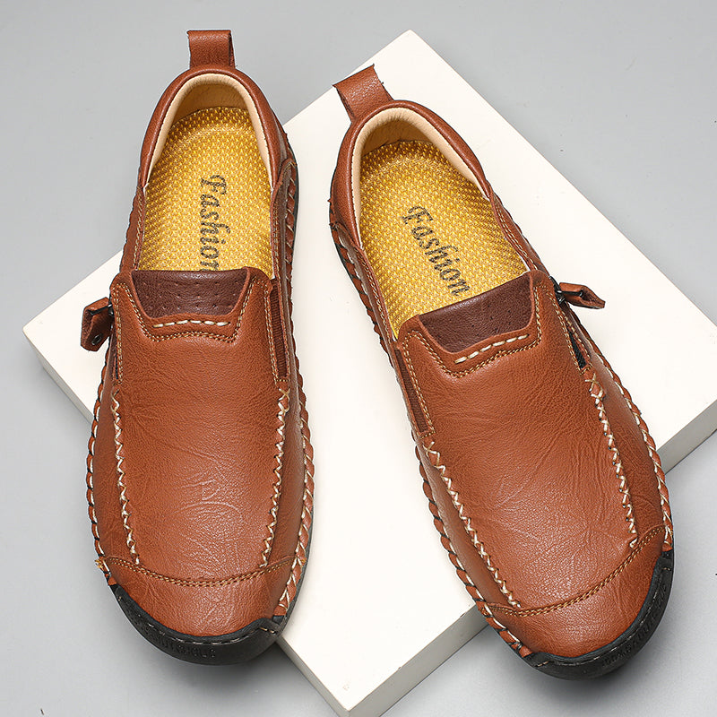 Men's 45+ Daily Walker | Hand-Finished Leather | Zero Bending, Zero Lacing | Wide Toe, Arch Support