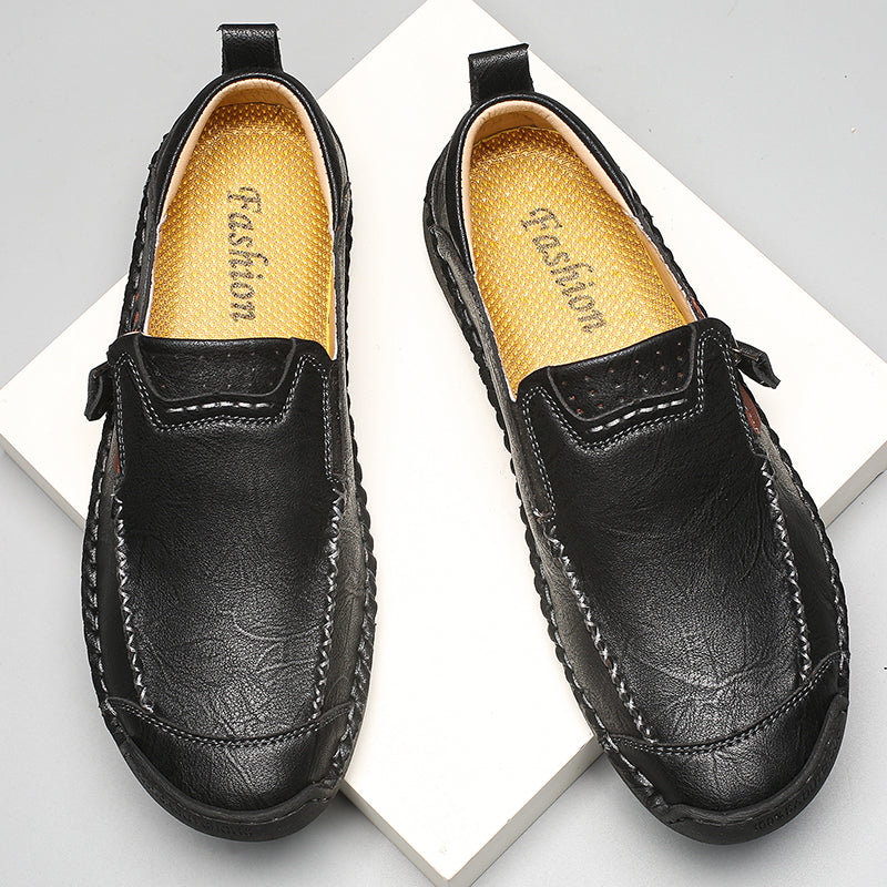 Men's 45+ Daily Walker | Hand-Finished Leather | Zero Bending, Zero Lacing | Wide Toe, Arch Support