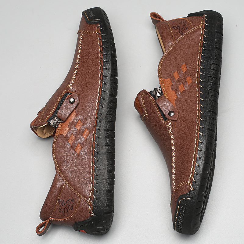 Men's 45+ Daily Walker | Hand-Finished Leather | Zero Bending, Zero Lacing | Wide Toe, Arch Support