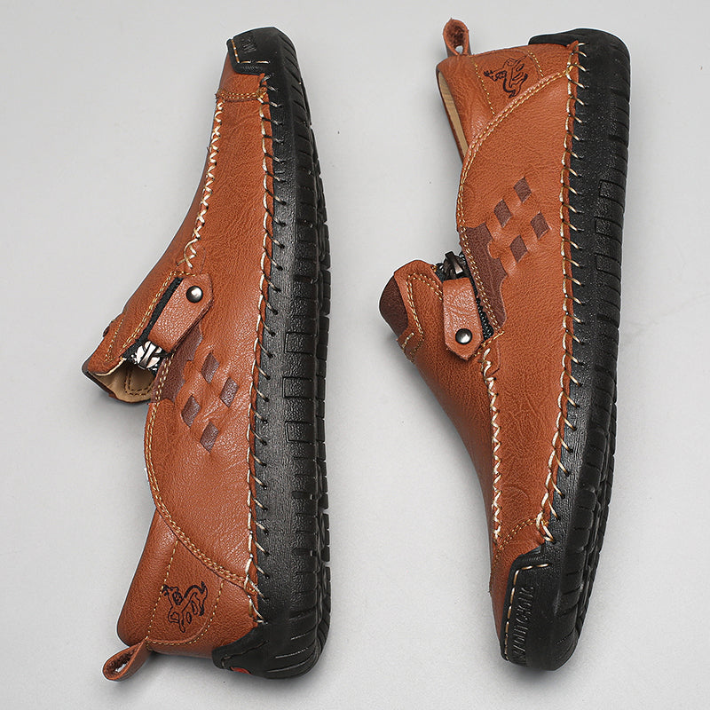 Men's 45+ Daily Walker | Hand-Finished Leather | Zero Bending, Zero Lacing | Wide Toe, Arch Support