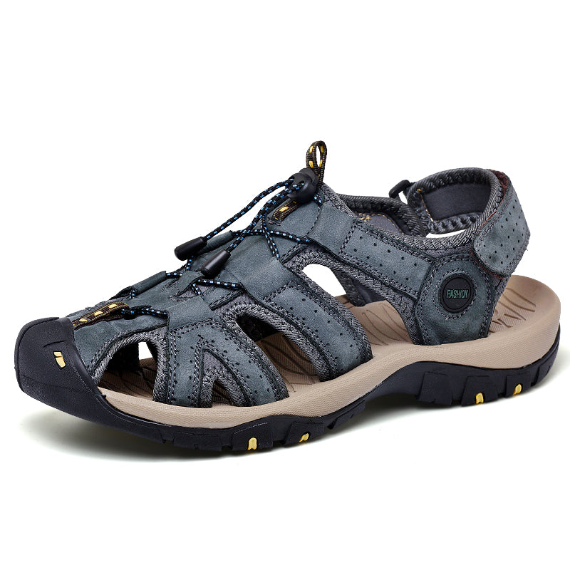 Men's Mixed Material Sandals - Lace-Up, Maximum Support, Wide Toe Box with Arch Support