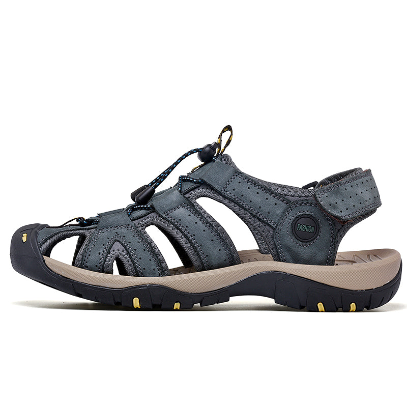 Men's Mixed Material Sandals - Lace-Up, Maximum Support, Wide Toe Box with Arch Support
