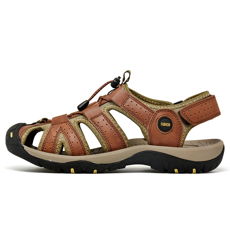 Men's Mixed Material Sandals - Lace-Up, Maximum Support, Wide Toe Box with Arch Support