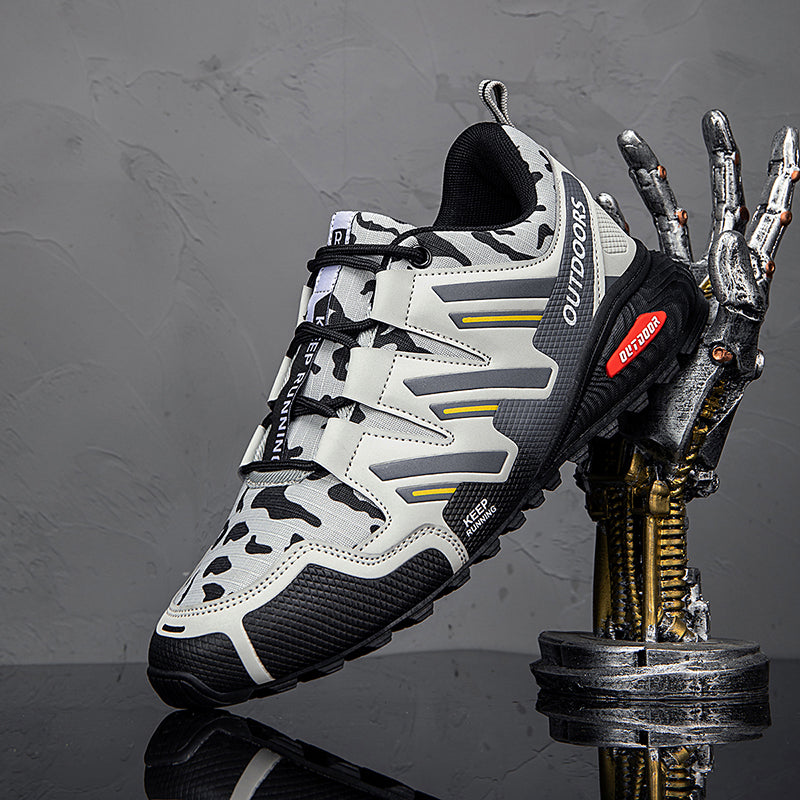 Men's Mesh Hiking Shoes - Lace-Up, Waterproof, Wide Toe Box with Arch Support