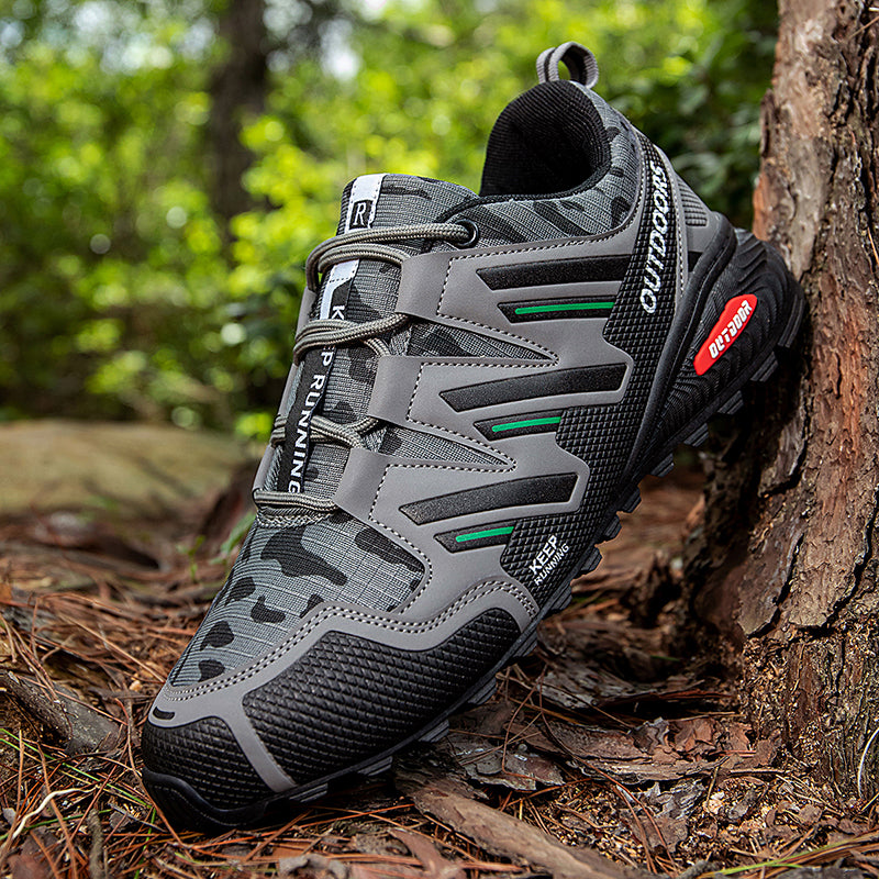 Men's Mesh Hiking Shoes - Lace-Up, Waterproof, Wide Toe Box with Arch Support