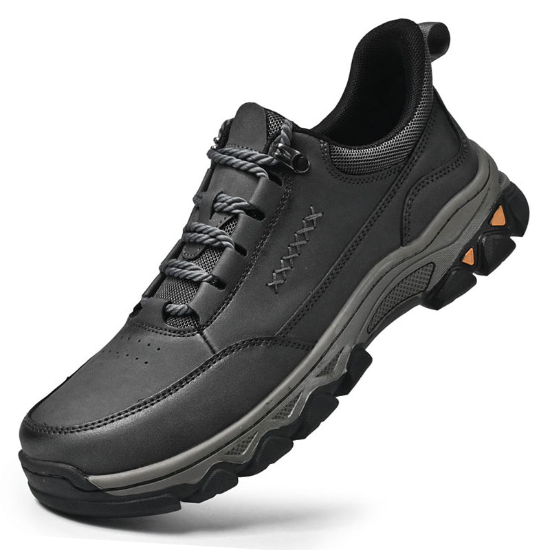 Men's Genuine Leather Casual Boots - Lace-Up, Maximum Support, Wide Toe Box with Arch Support