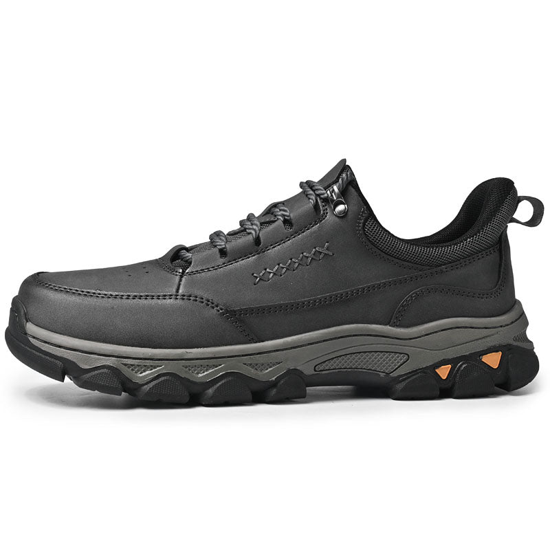 Men's Genuine Leather Casual Boots - Lace-Up, Maximum Support, Wide Toe Box with Arch Support