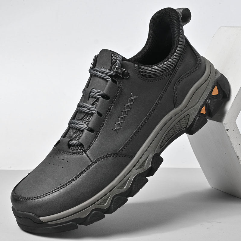 Men's Genuine Leather Casual Boots - Lace-Up, Maximum Support, Wide Toe Box with Arch Support