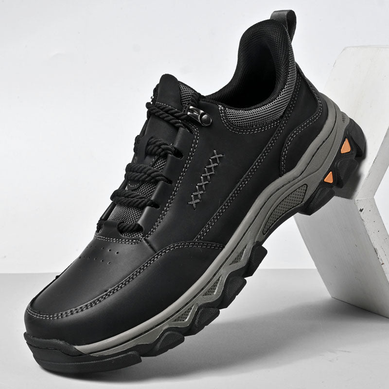 Men's Genuine Leather Casual Boots - Lace-Up, Maximum Support, Wide Toe Box with Arch Support