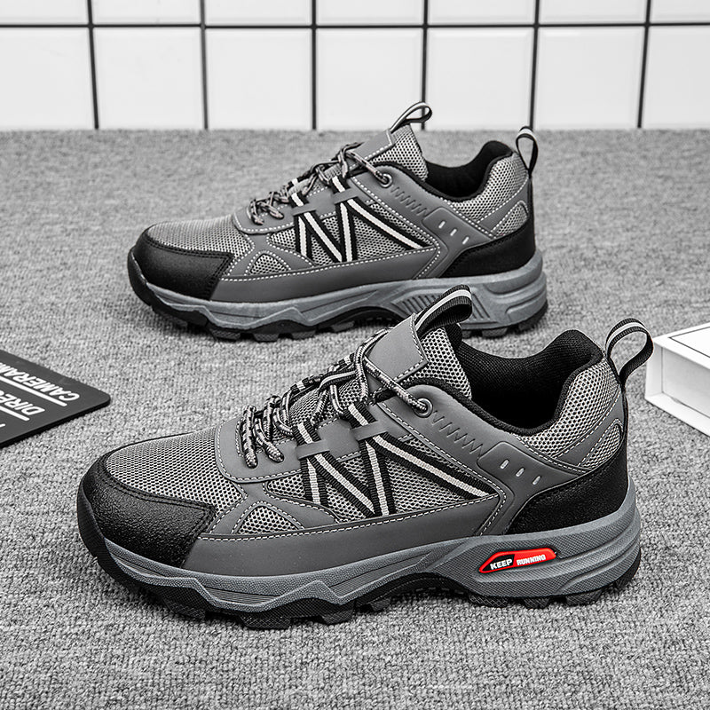 Men's Mesh Hiking Shoes - Lace-Up, Enhanced Support, Wide Toe Box with Arch Support