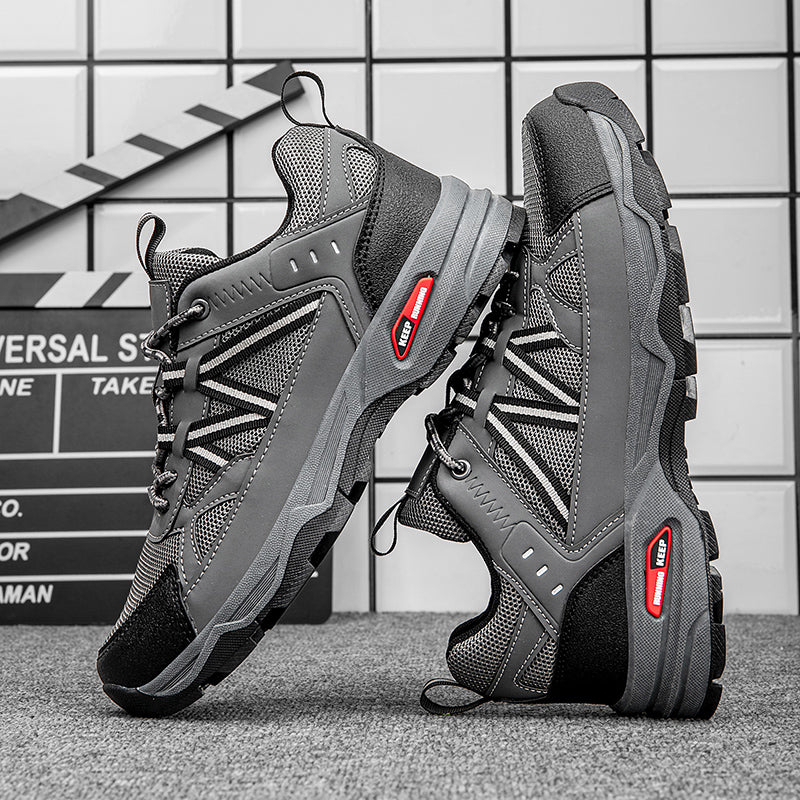 Men's Mesh Hiking Shoes - Lace-Up, Enhanced Support, Wide Toe Box with Arch Support