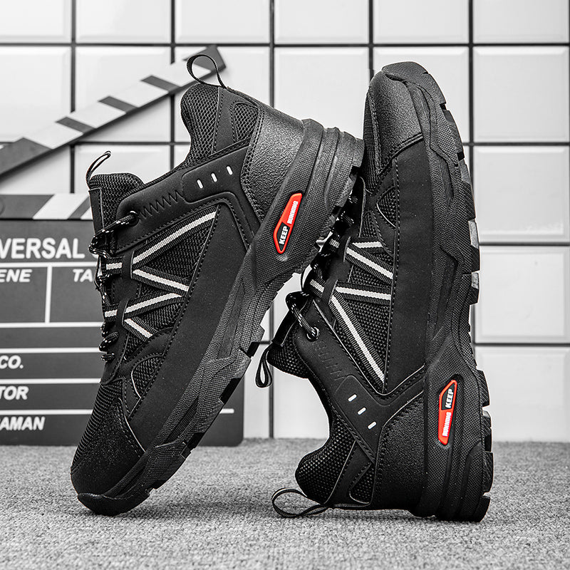 Men's Mesh Hiking Shoes - Lace-Up, Enhanced Support, Wide Toe Box with Arch Support