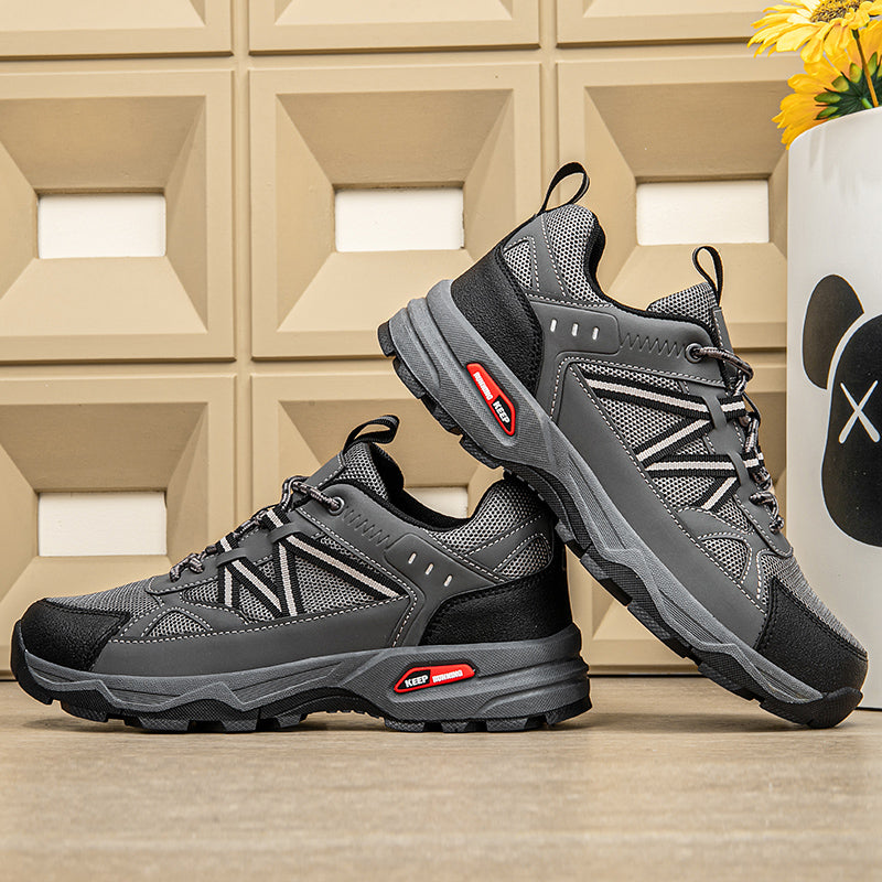 Men's Mesh Hiking Shoes - Lace-Up, Enhanced Support, Wide Toe Box with Arch Support