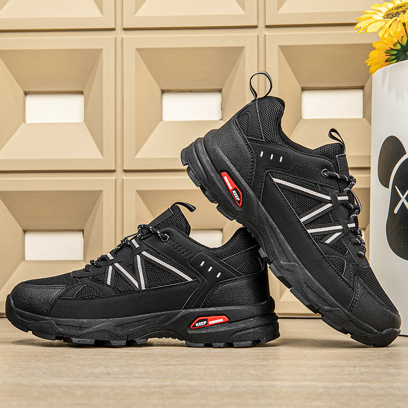 Men's Mesh Hiking Shoes - Lace-Up, Enhanced Support, Wide Toe Box with Arch Support