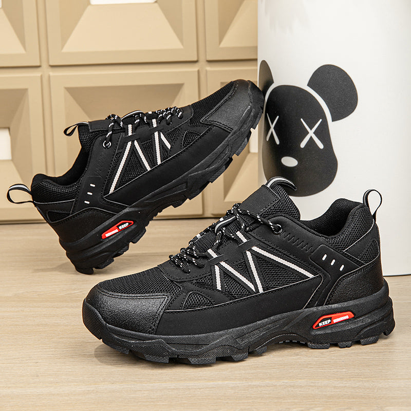 Men's Mesh Hiking Shoes - Lace-Up, Enhanced Support, Wide Toe Box with Arch Support
