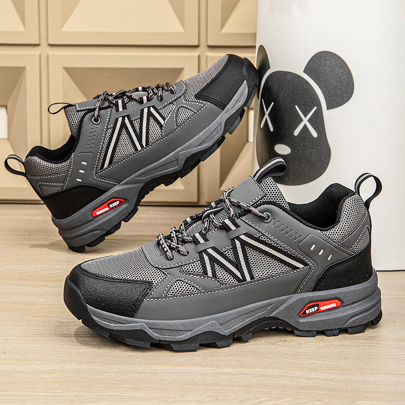 Men's Mesh Hiking Shoes - Lace-Up, Enhanced Support, Wide Toe Box with Arch Support