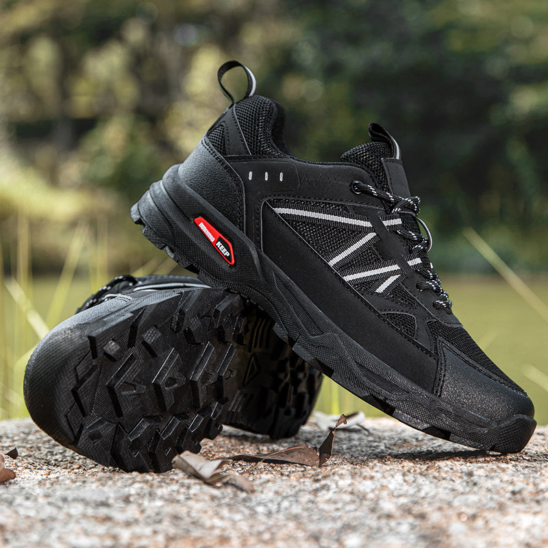 Men's Mesh Hiking Shoes - Lace-Up, Enhanced Support, Wide Toe Box with Arch Support