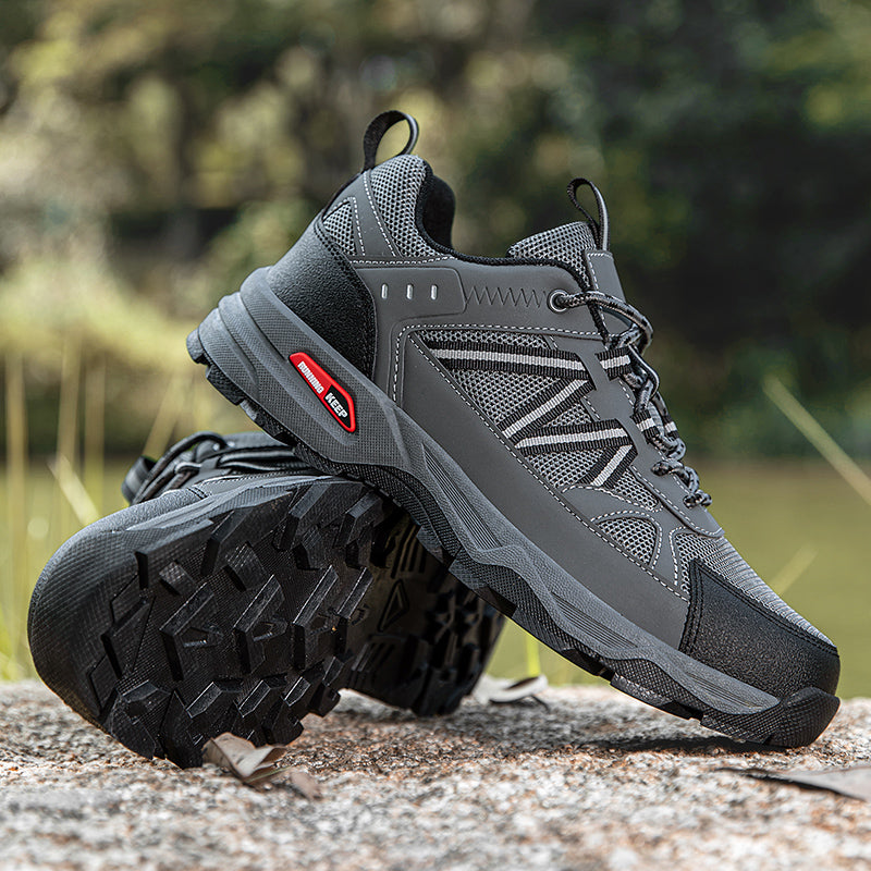 Men's Mesh Hiking Shoes - Lace-Up, Enhanced Support, Wide Toe Box with Arch Support