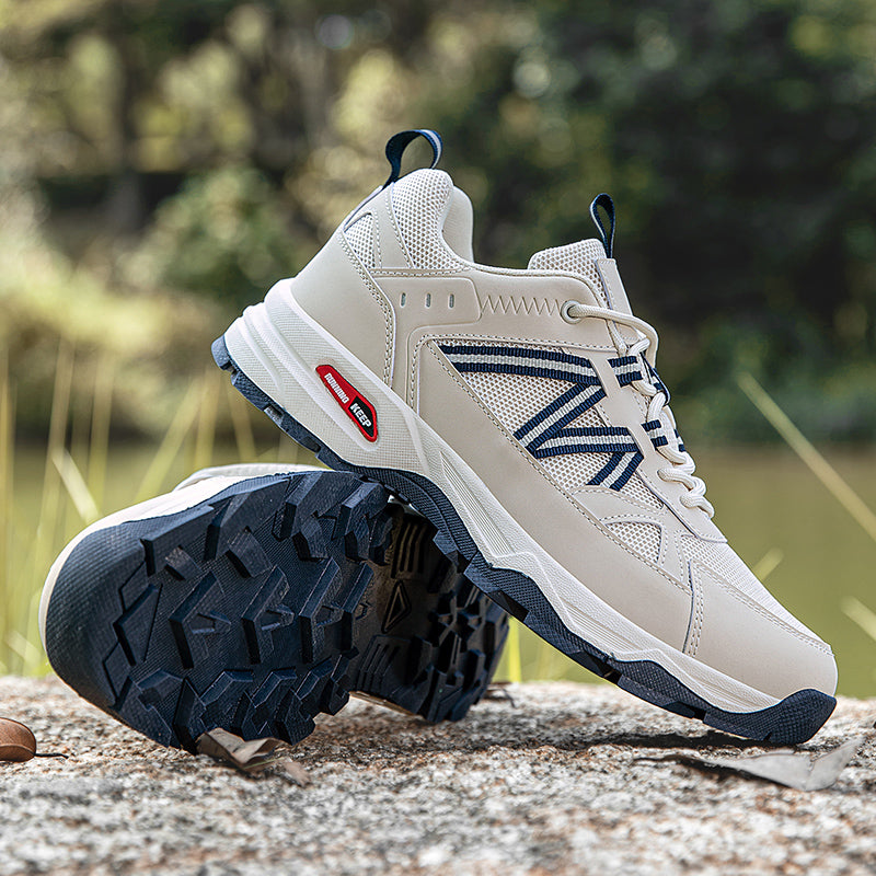 Men's Mesh Hiking Shoes - Lace-Up, Enhanced Support, Wide Toe Box with Arch Support
