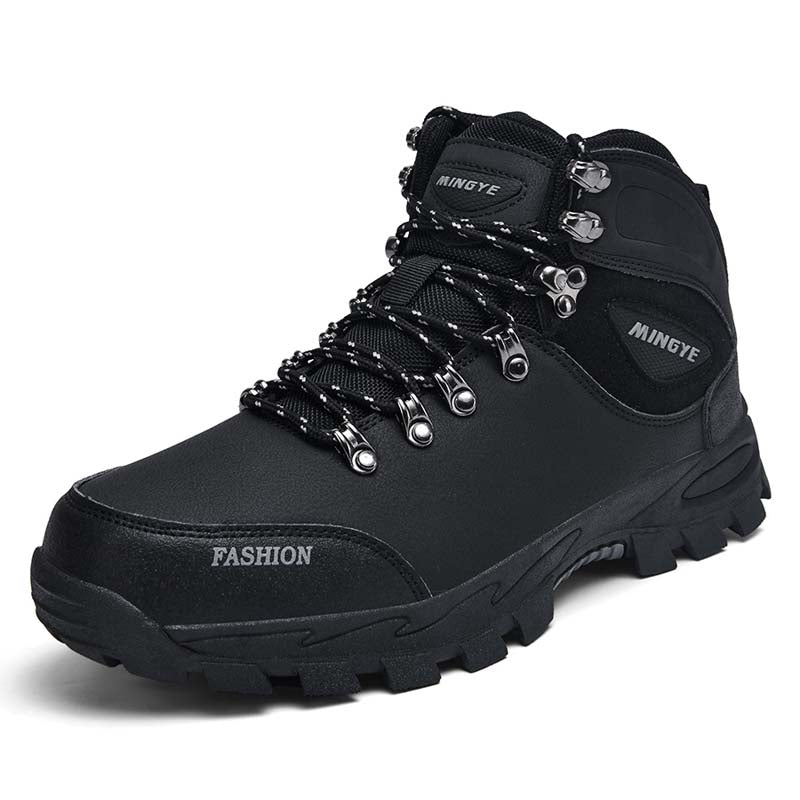 Men's Genuine Leather Work Boots - Lace-Up, Waterproof, Slip-resistant, Puncture-resistant, Wide Toe Box with Arch Support-Ideal For Industry/Construction Area