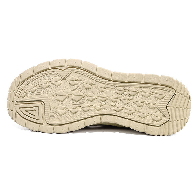 Men's Mixed Material Sandals - Velcro Strap, Breathable, Wide Toe Box with Arch Support