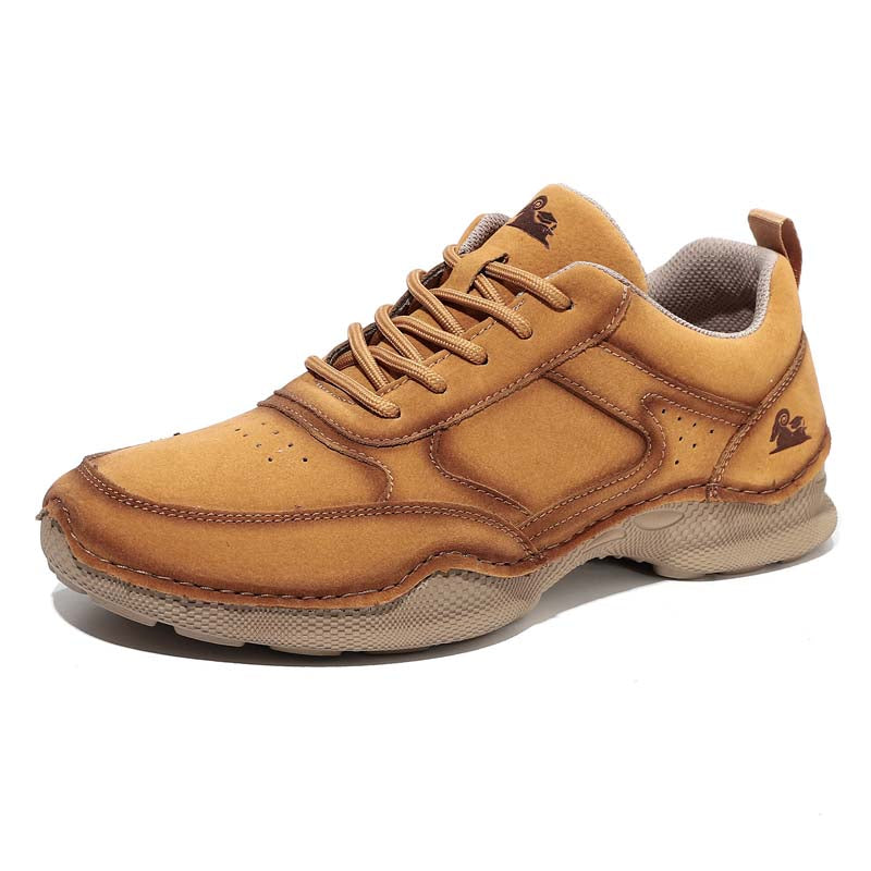Men's Suede Walking Shoes - Lace-Up, Breathable, Wide Toe Box with Arch Support