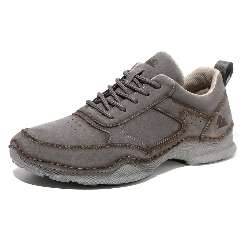 Men's Suede Walking Shoes - Lace-Up, Breathable, Wide Toe Box with Arch Support