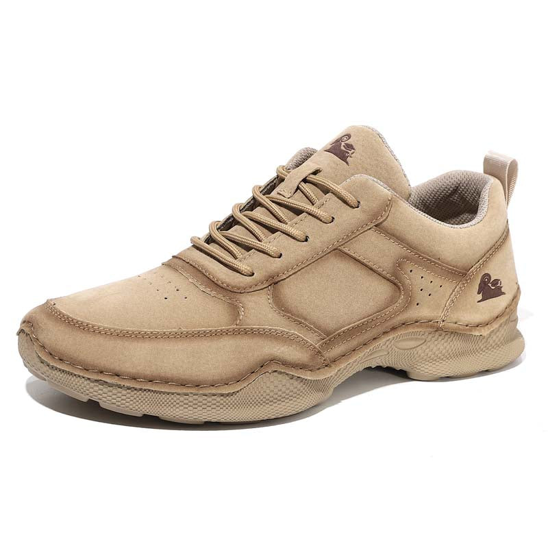 Men's Suede Walking Shoes - Lace-Up, Breathable, Wide Toe Box with Arch Support