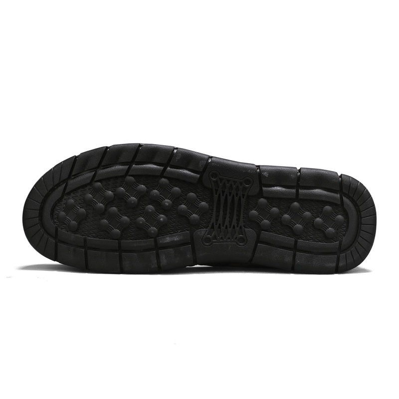 Men's Genuine Leather Sandals - Lace-Up, Slip-Resistant, Wide Toe Box with Arch Support