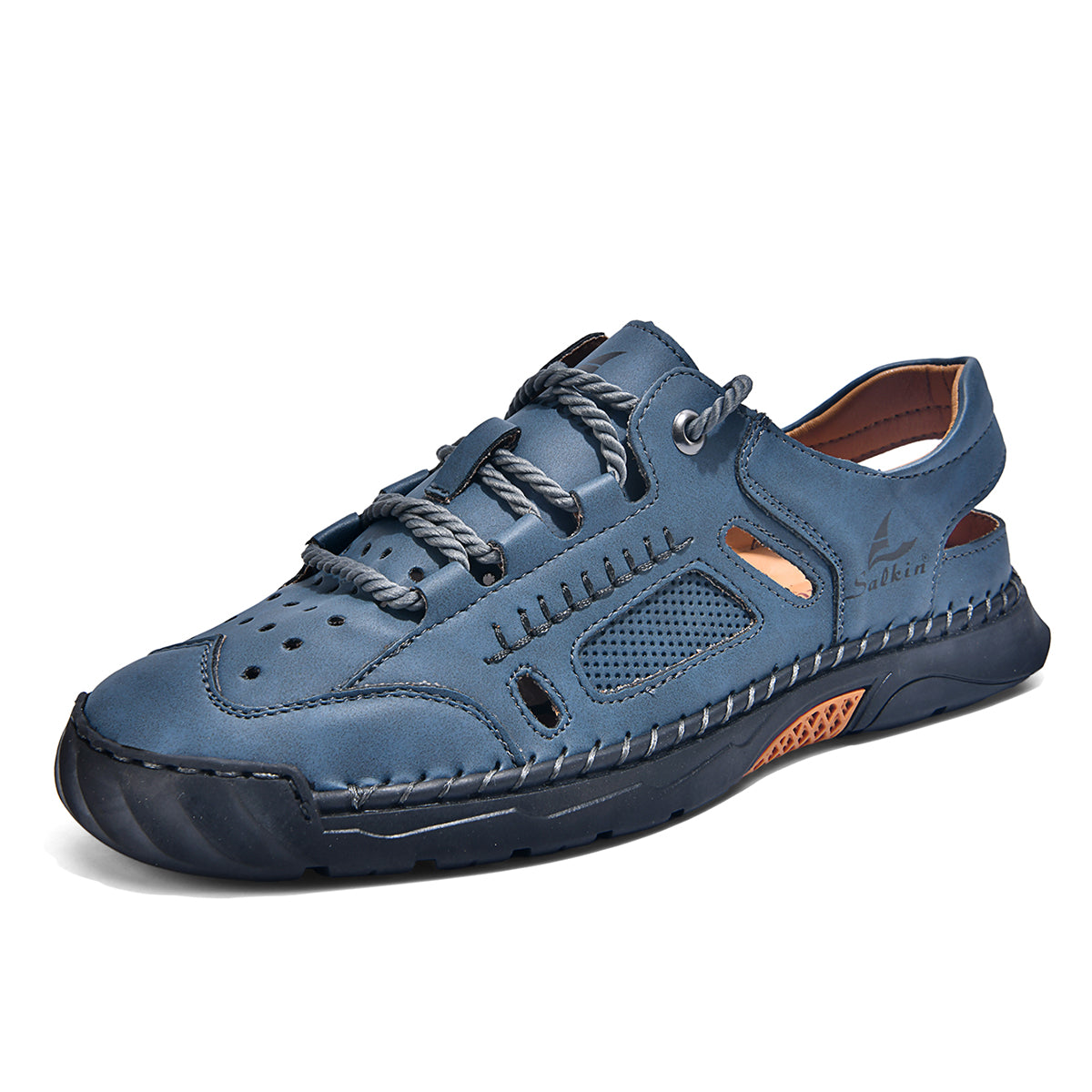 Men's Genuine Leather Sandals - Lace-Up, Maximum Support, Wide Toe Box with Arch Support