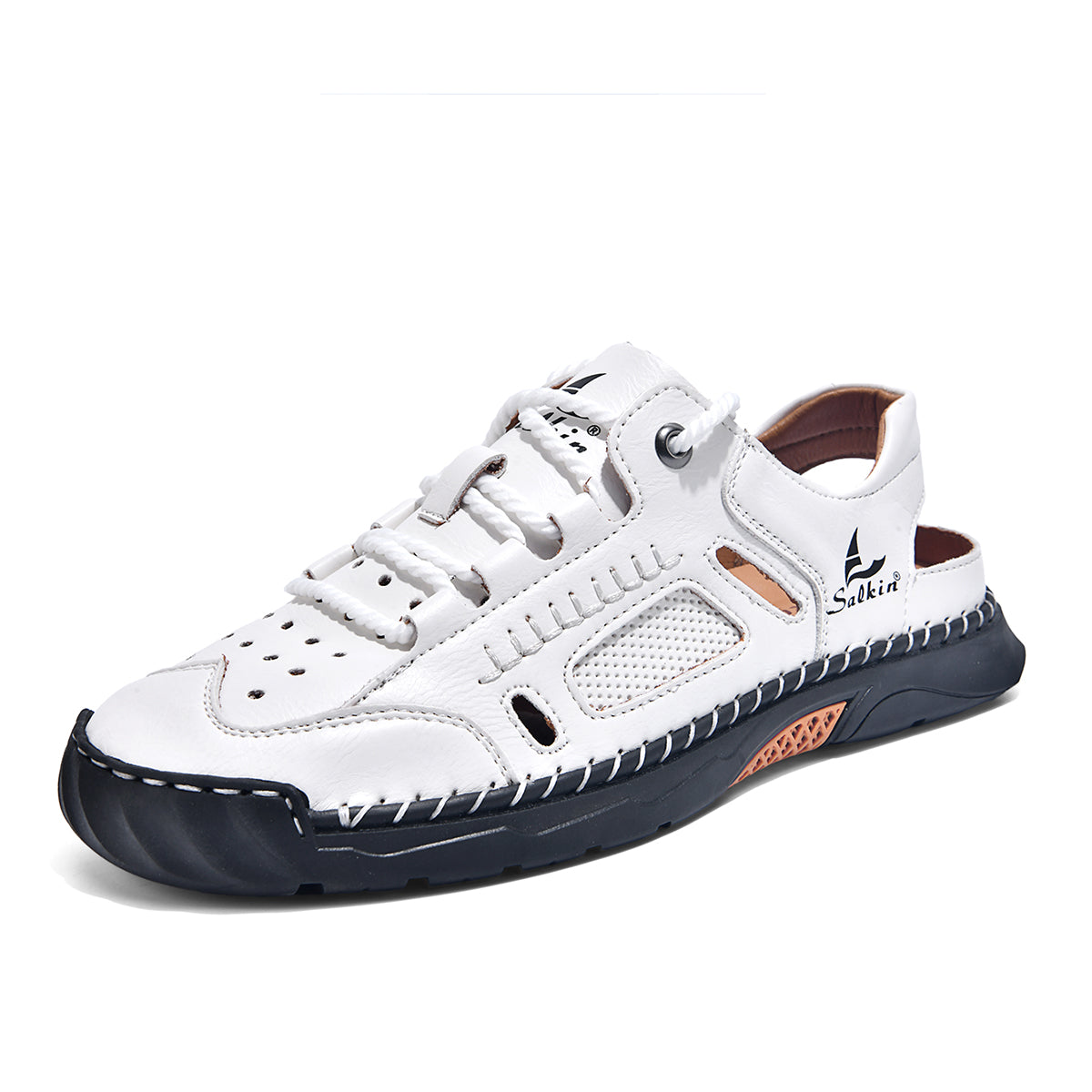 Men's Genuine Leather Sandals - Lace-Up, Maximum Support, Wide Toe Box with Arch Support