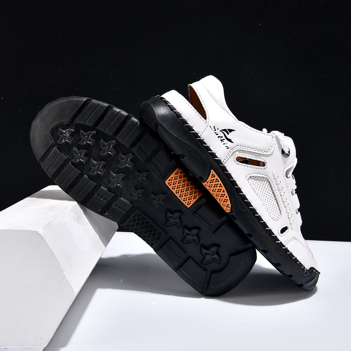 Men's Genuine Leather Sandals - Lace-Up, Maximum Support, Wide Toe Box with Arch Support