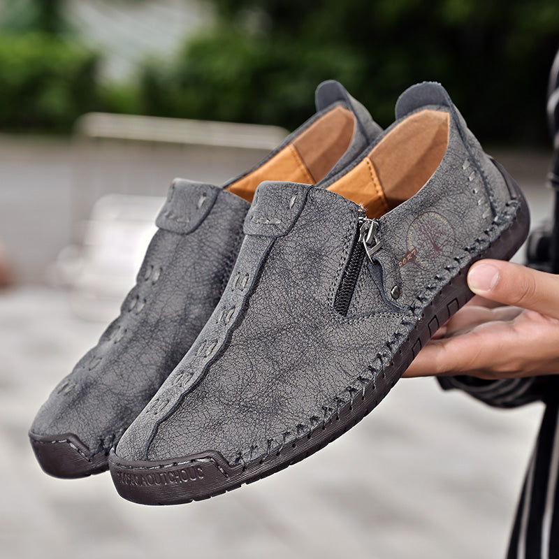 Men's Genuine Leather Casual Boots - Slip-On, Effortless Style, Wide Toe Box with Arch Support