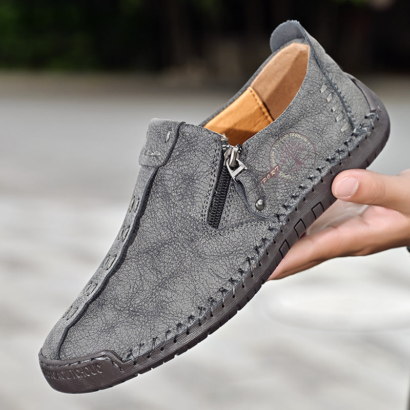 Men's Genuine Leather Casual Boots - Slip-On, Effortless Style, Wide Toe Box with Arch Support