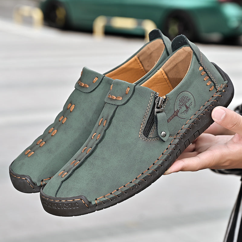 Men's Genuine Leather Casual Boots - Slip-On, Effortless Style, Wide Toe Box with Arch Support