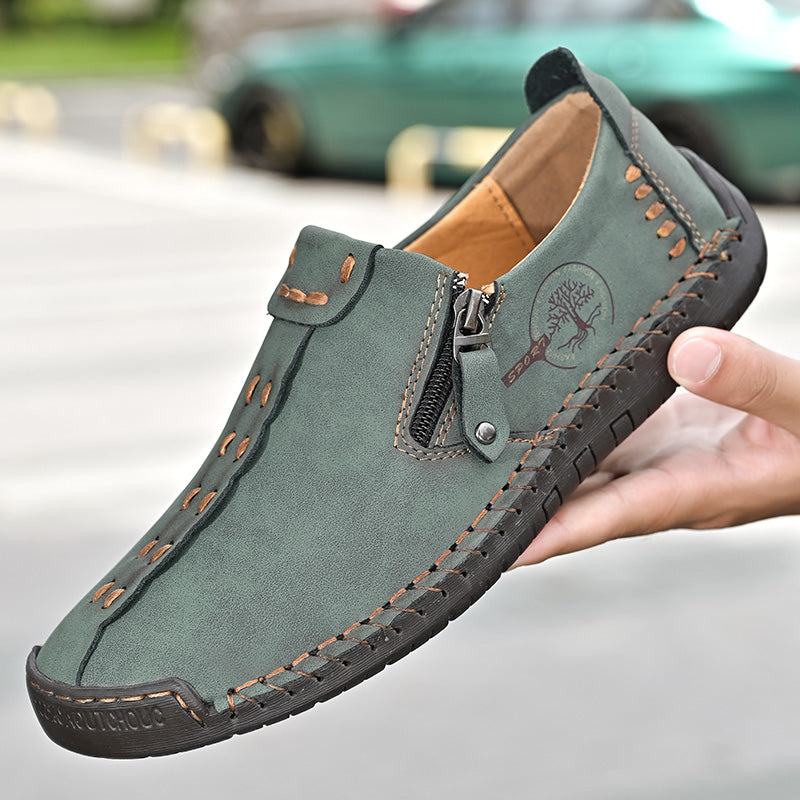 Men's Genuine Leather Casual Boots - Slip-On, Effortless Style, Wide Toe Box with Arch Support