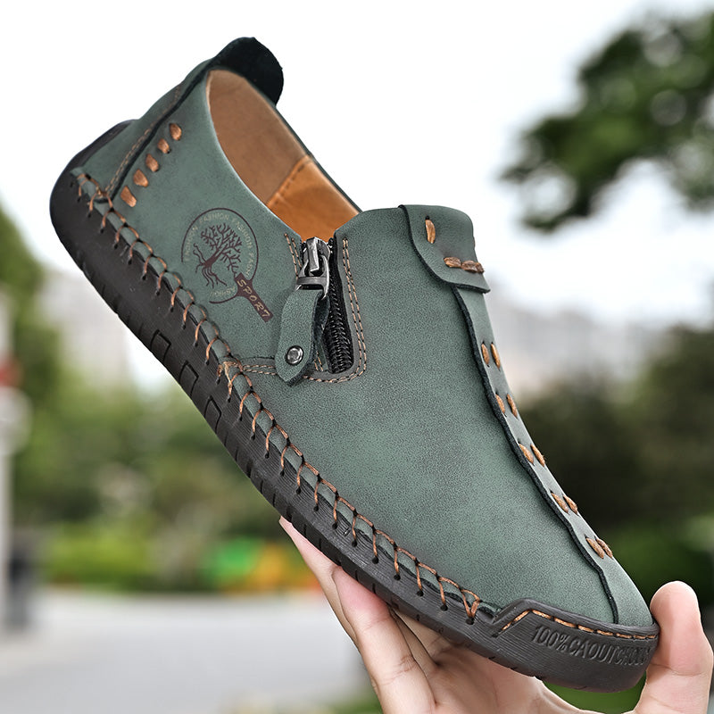 Men's Genuine Leather Casual Boots - Slip-On, Effortless Style, Wide Toe Box with Arch Support