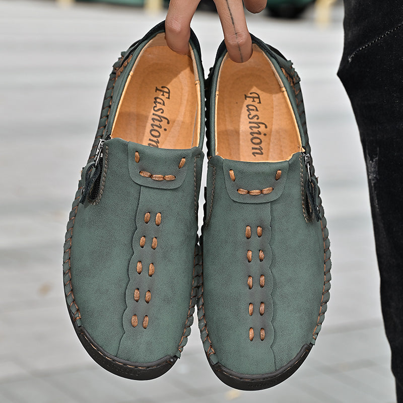 Men's Genuine Leather Casual Boots - Slip-On, Effortless Style, Wide Toe Box with Arch Support