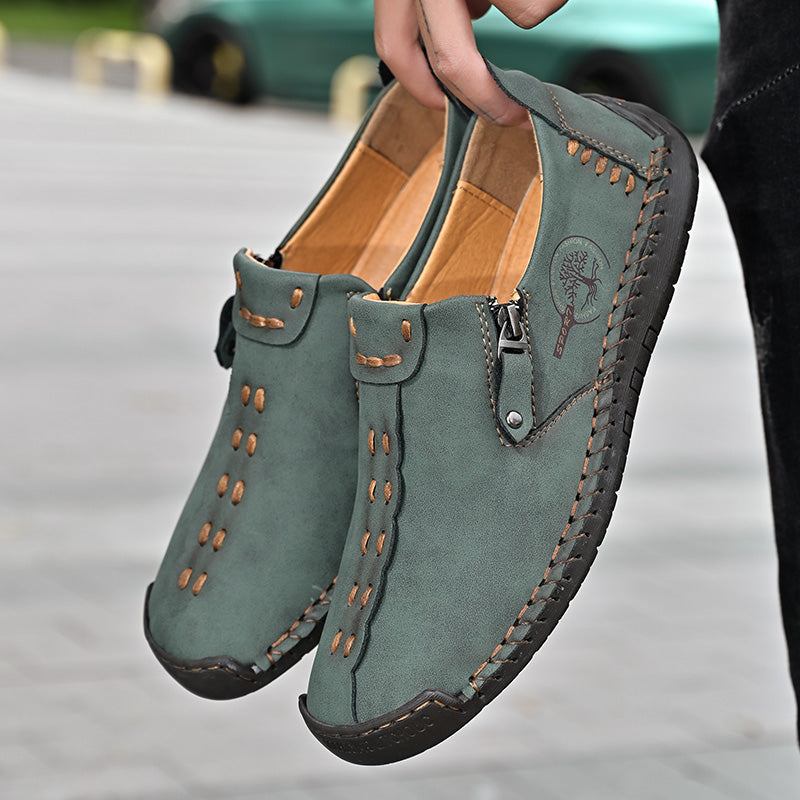 Men's Genuine Leather Casual Boots - Slip-On, Effortless Style, Wide Toe Box with Arch Support