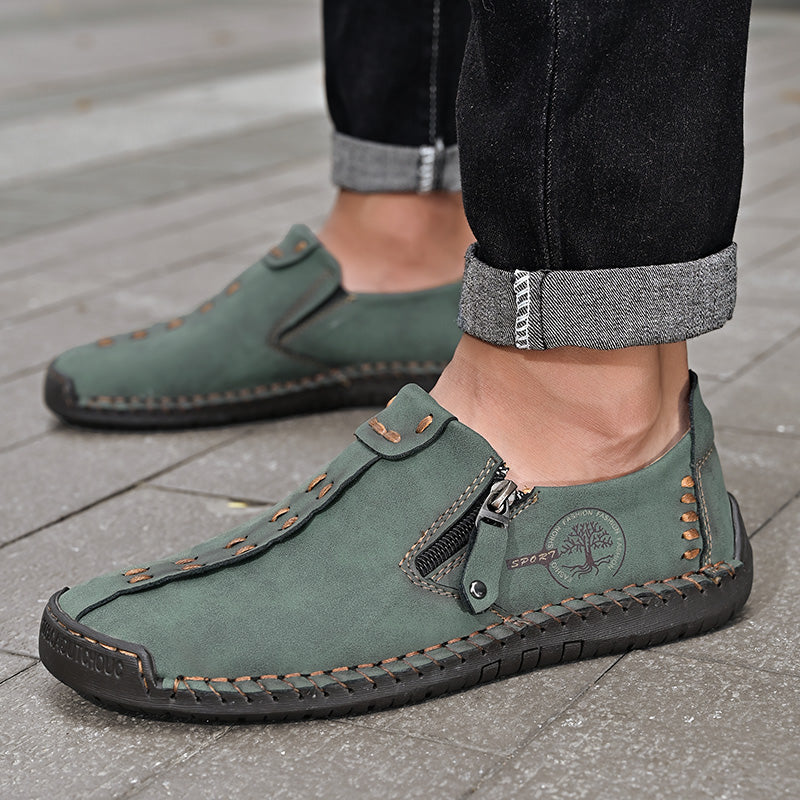 Men's Genuine Leather Casual Boots - Slip-On, Effortless Style, Wide Toe Box with Arch Support