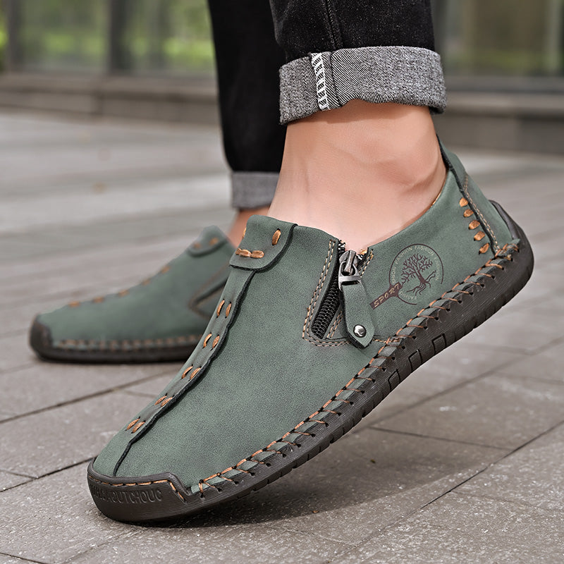 Men's Genuine Leather Casual Boots - Slip-On, Effortless Style, Wide Toe Box with Arch Support