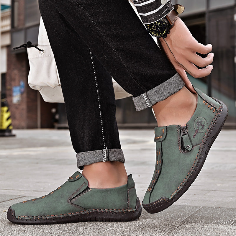 Men's Genuine Leather Casual Boots - Slip-On, Effortless Style, Wide Toe Box with Arch Support