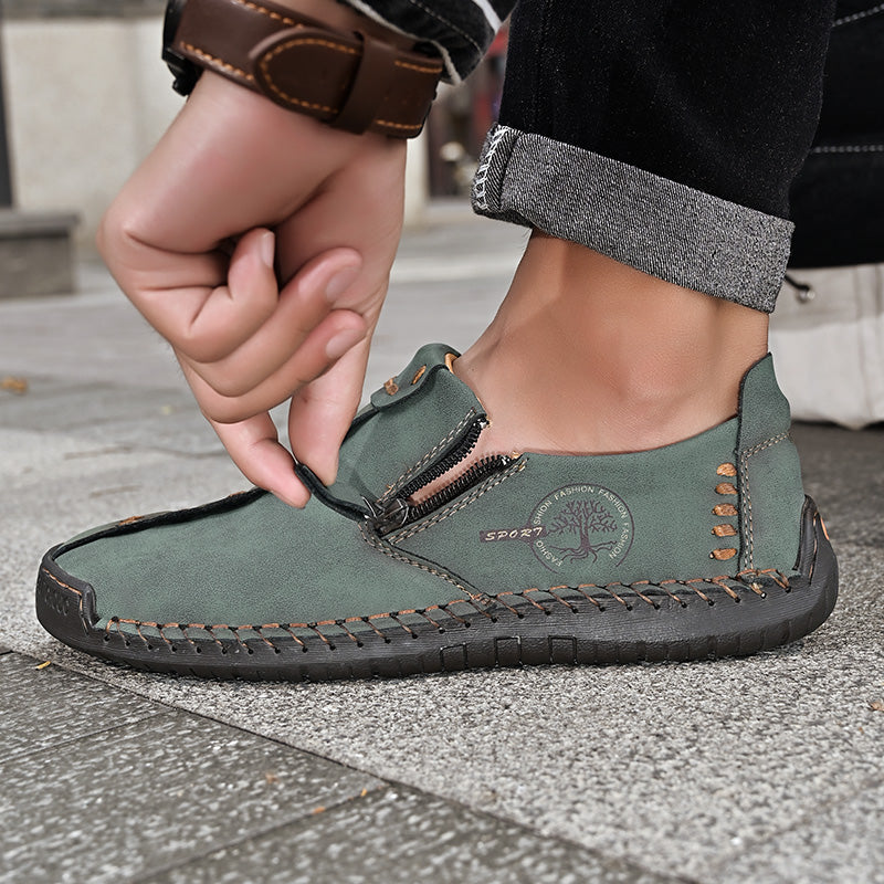 Men's Genuine Leather Casual Boots - Slip-On, Effortless Style, Wide Toe Box with Arch Support